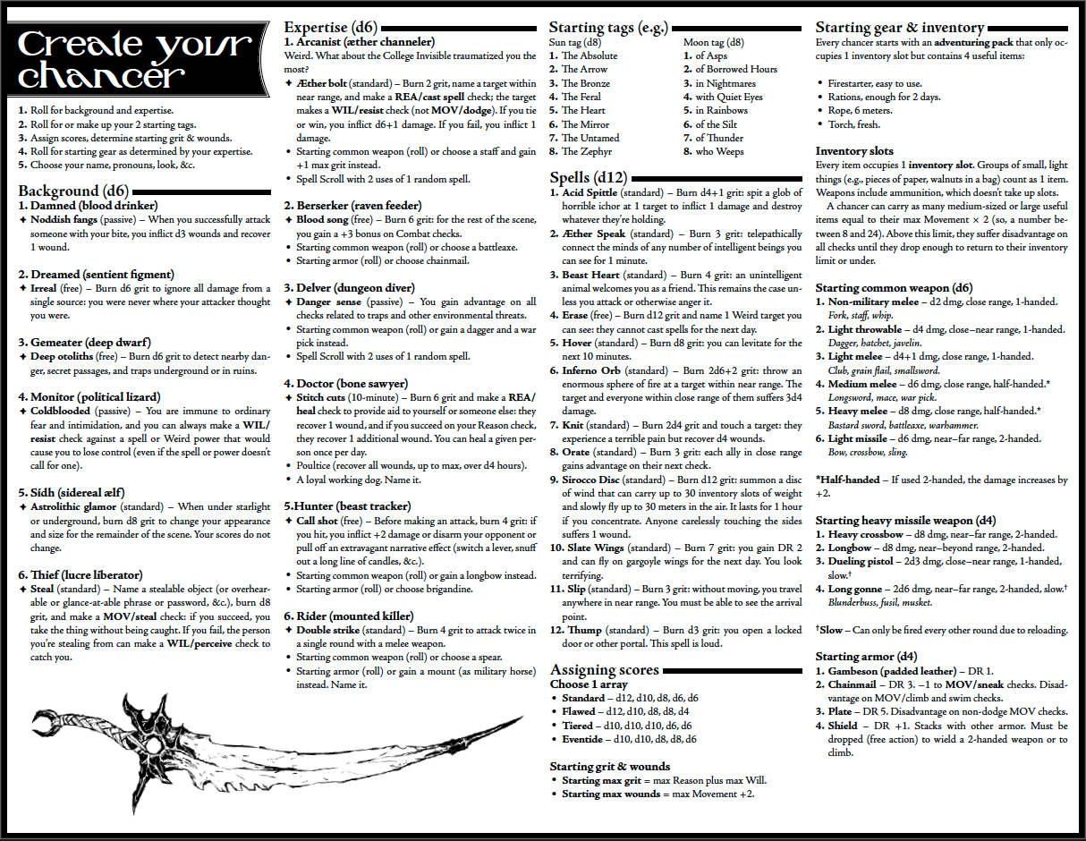 ECLIPSE One-Page RPG