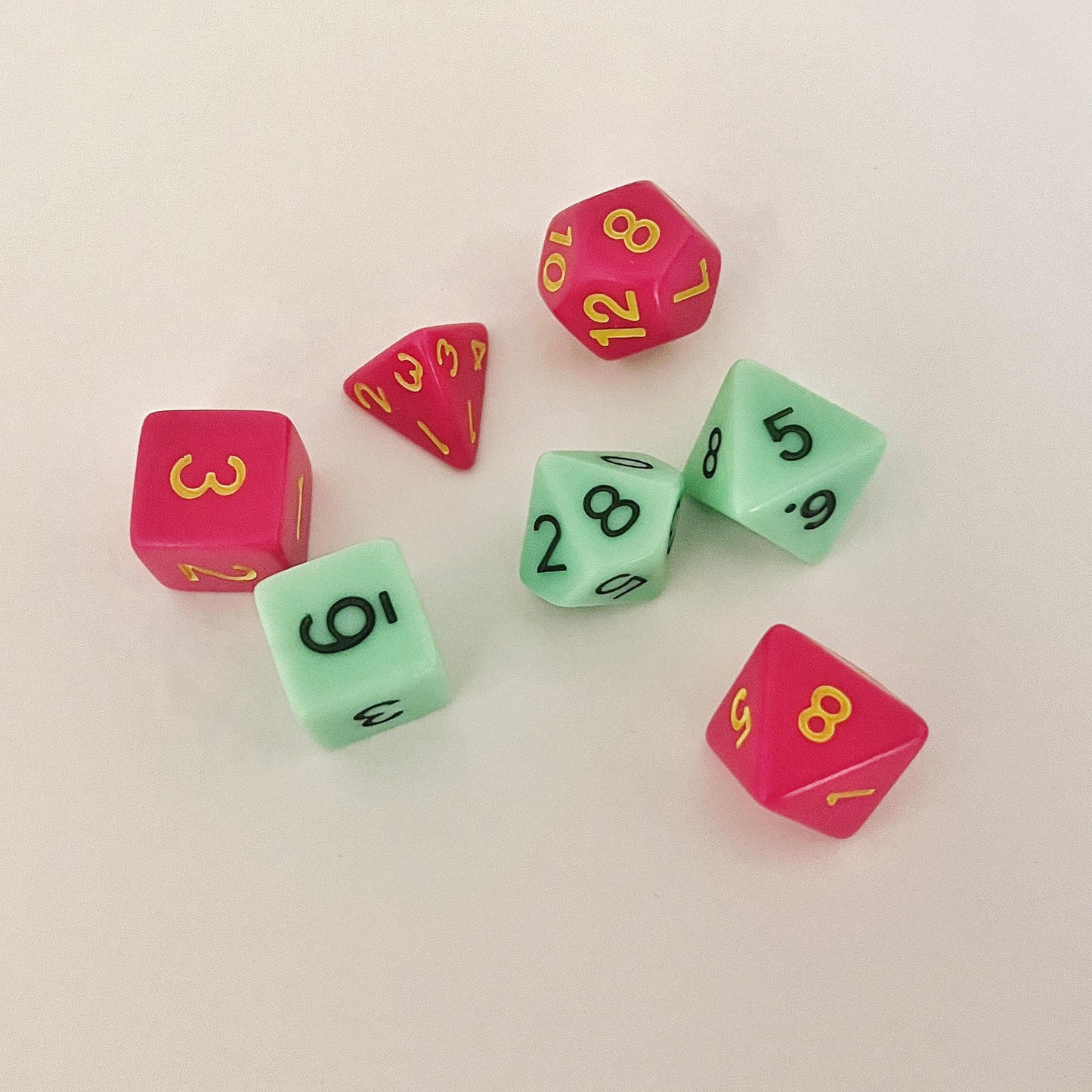 Official Blister Critters Dice: Set (d4, d6 × 2, d8 × 2, d10, and d12)