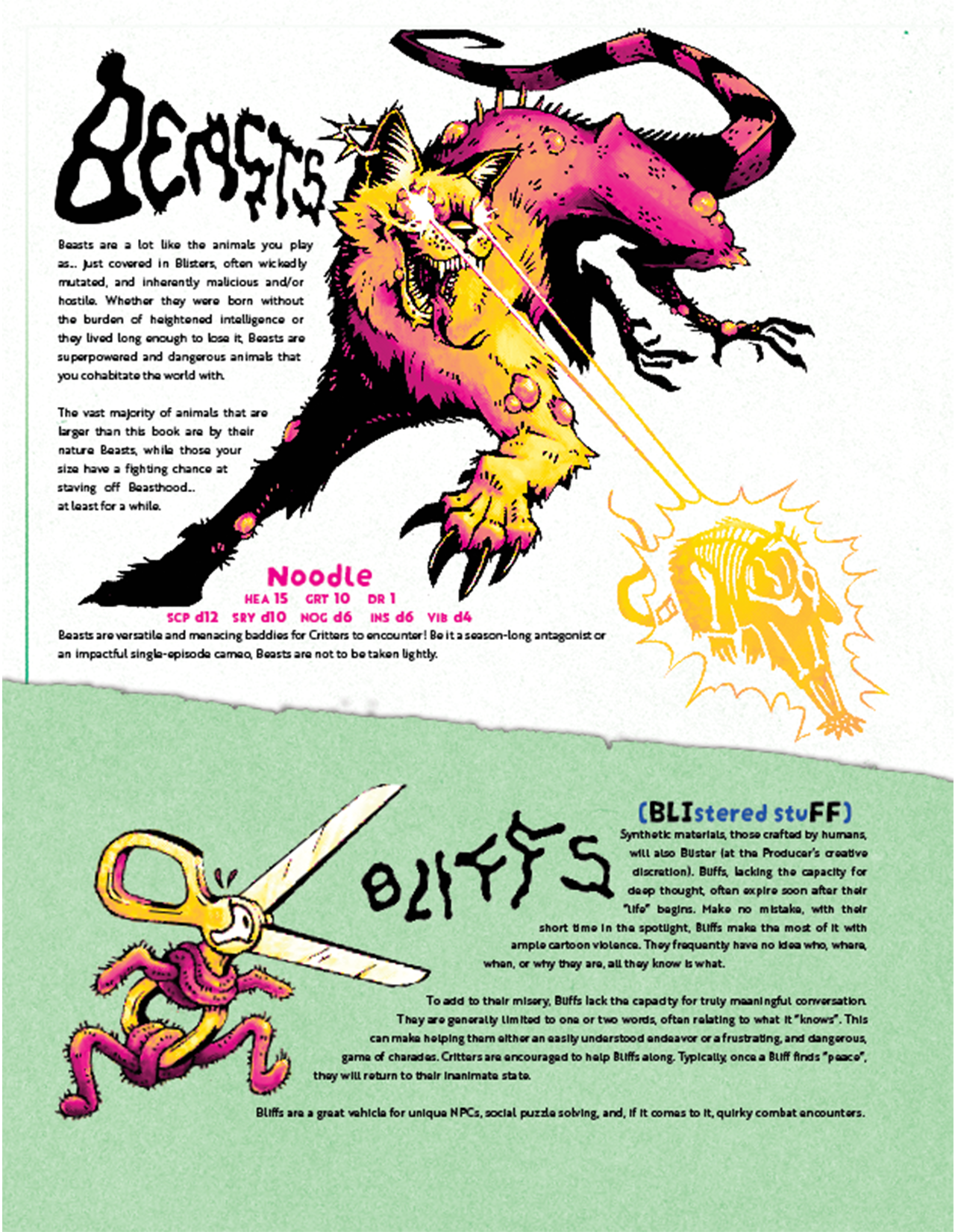 The Blister Critters Quickstart Rules